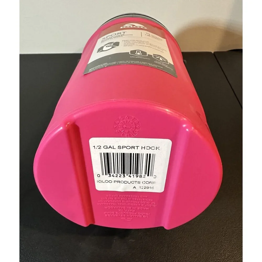 New Igloo Sport Beverage Cooler 1/2‎ Gallon Capacity With Hooks- Pink - Picture 2 of 9